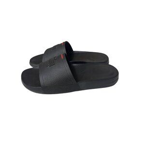 Fitflop Black Slide Sandals 6 Lightweight Rubber Slip-On Footwear For Women Made